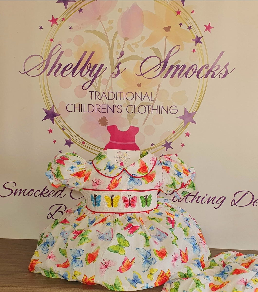 *MADE TO ORDER* Butterfly handsmocked Pjs