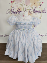 Load image into Gallery viewer, *MADE TO ORDER * Baby blue and white smock dress
